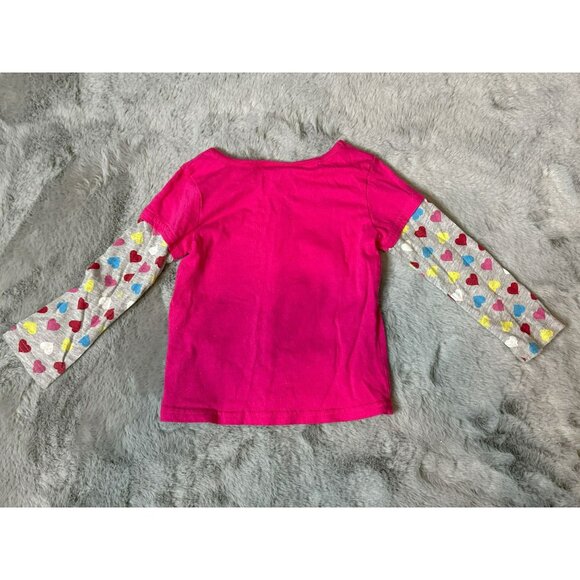 Hello Kitty by Sanrio 24M Toddler Girl LS T-Shirt Heart Floral Bow Hot Pink - Picture 2 of 7